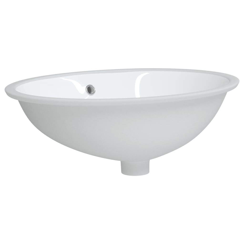 Vidaxl lavabo ovale 56x41x20 cm blanc céramique