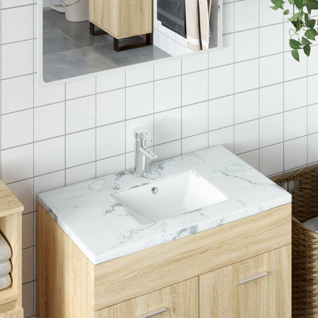 Vidaxl Washingin Rectangulaire 30,5x27x14 cm Blanc en céramique