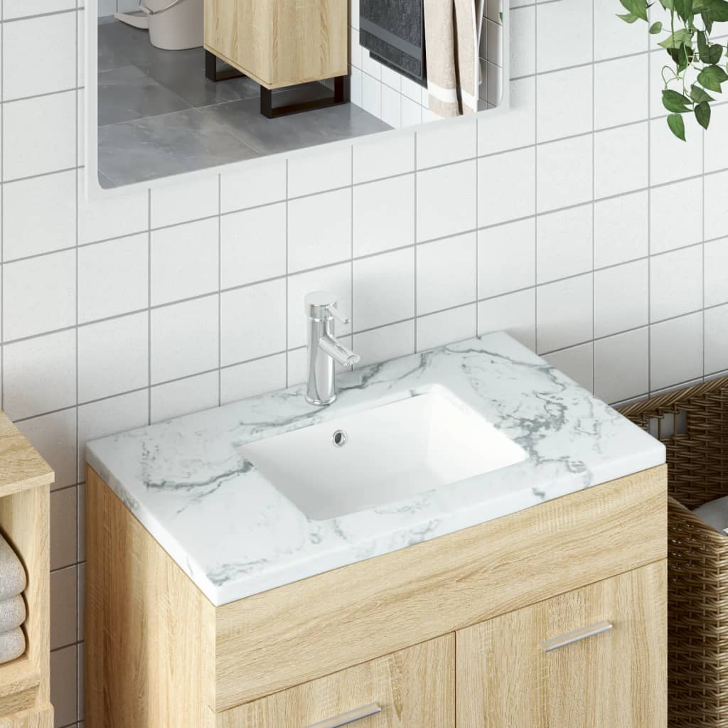 Vidaxl Washingin Rectangular 46.5x35x18 cm Céramique blanc