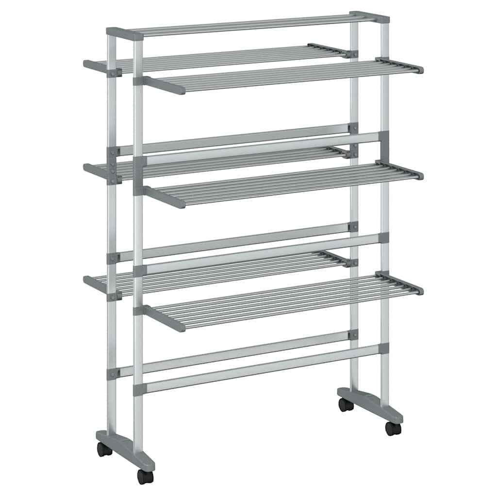 Rack de séchage Vidaxl avec roues 89x64x129 cm en aluminium