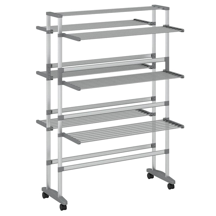 Rack de séchage Vidaxl avec roues 89x64x129 cm en aluminium