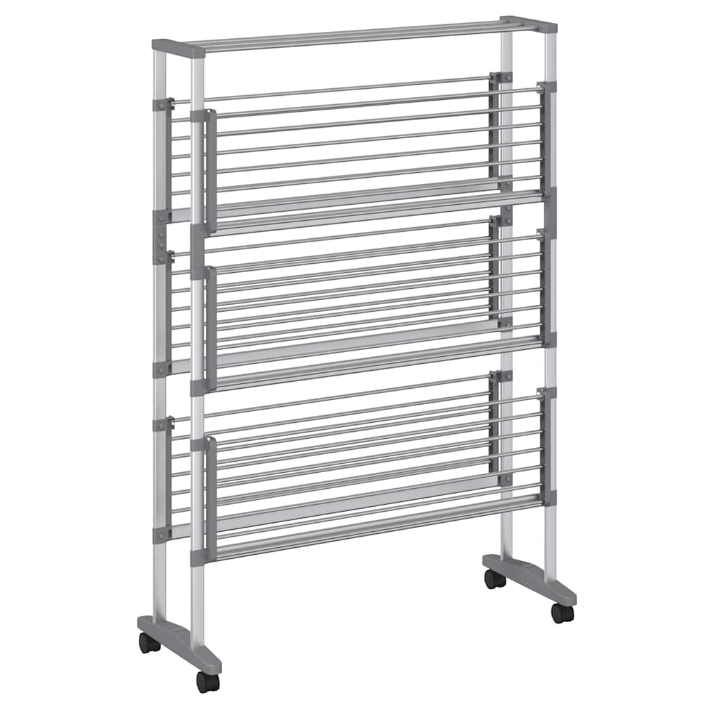 Rack de séchage Vidaxl avec roues 89x64x129 cm en aluminium