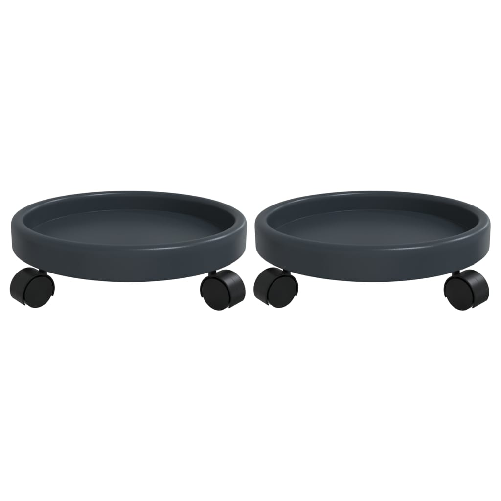 Vidaxx chariots à plantes 2 pcs avec roues ø34 cm 35 kg gris