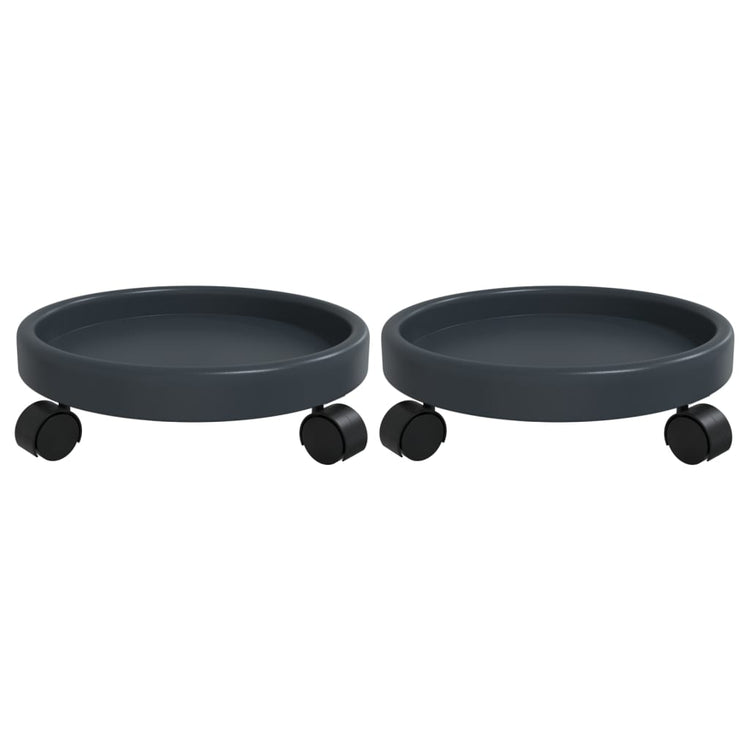 Vidaxx chariots à plantes 2 pcs avec roues ø34 cm 35 kg gris