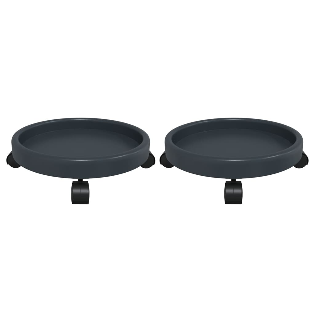 Vidaxx chariots à plantes 2 pcs avec roues ø34 cm 35 kg gris