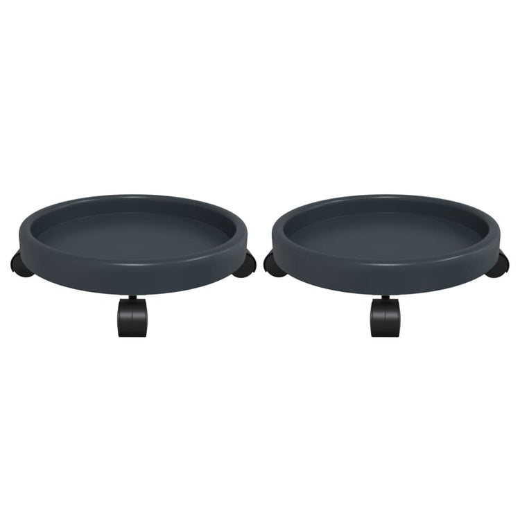 Vidaxx chariots à plantes 2 pcs avec roues ø34 cm 35 kg gris