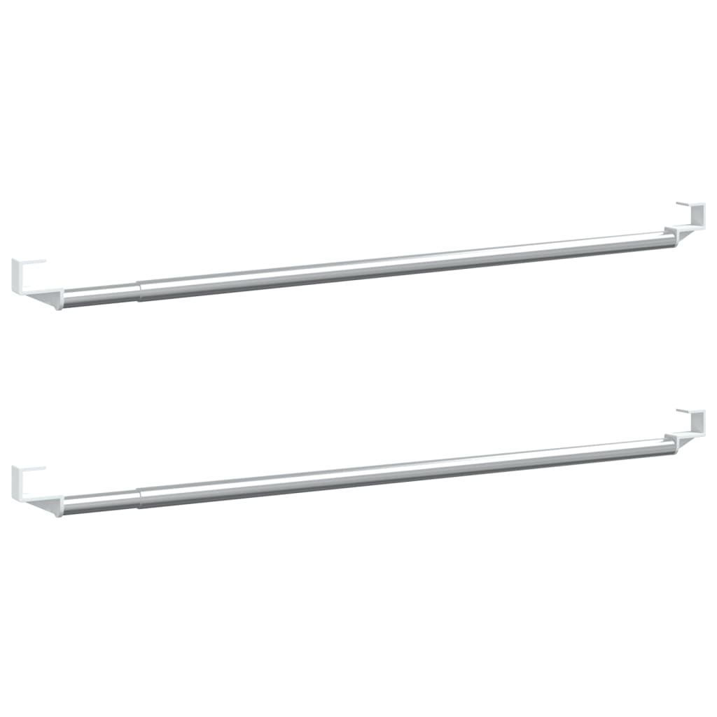 Rails de rideaux Vidaxl 2 pcs 40-60 cm en aluminium blanc et argent de couleur