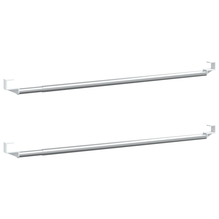 Rails de rideaux Vidaxl 2 pcs 40-60 cm en aluminium blanc et argent de couleur