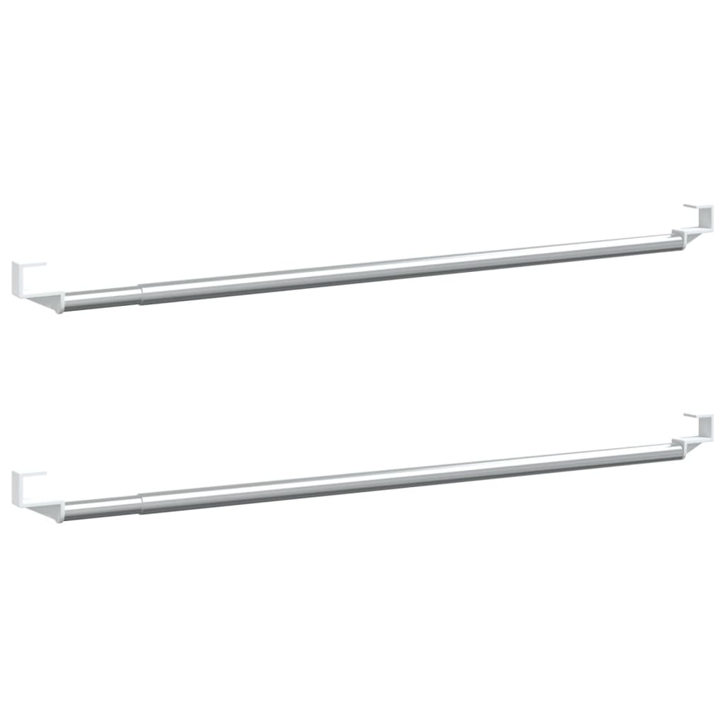 Rails de rideaux Vidaxl 2 pcs 60-105 cm en aluminium blanc et argent de couleur
