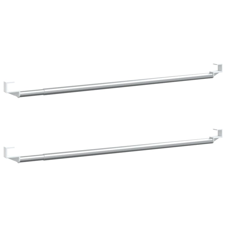 Rails de rideaux Vidaxl 2 pcs 60-105 cm en aluminium blanc et argent de couleur
