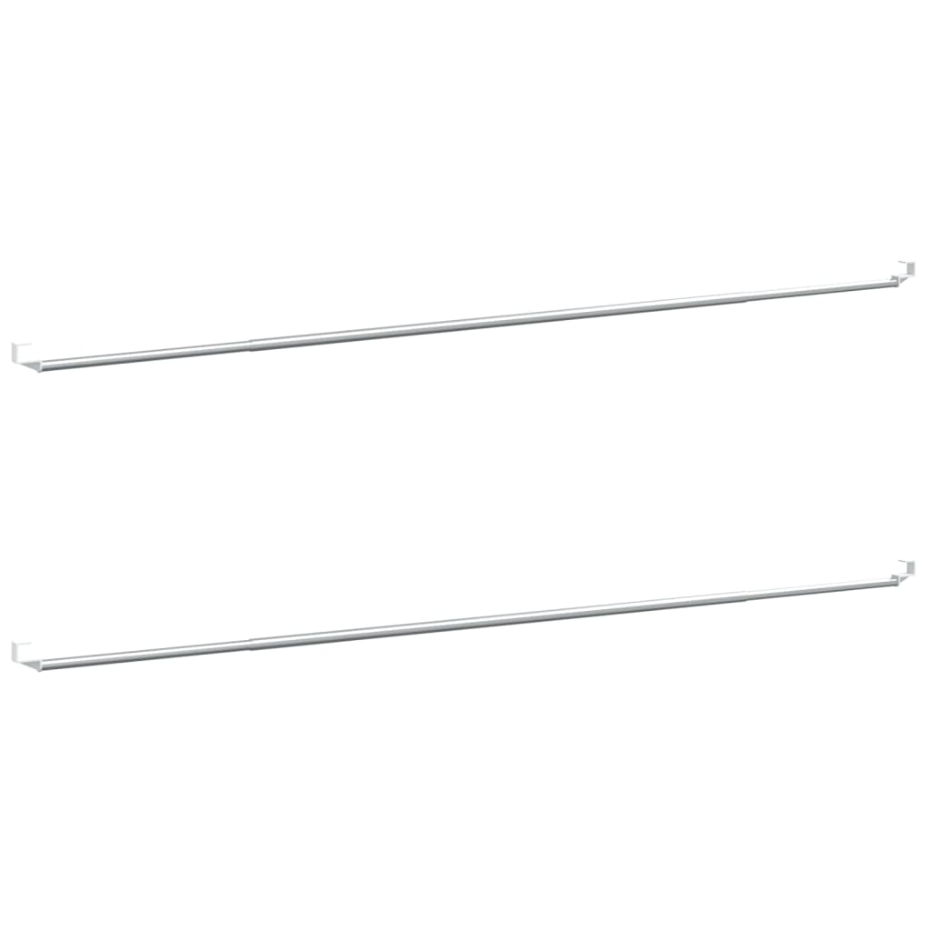 Rails de rideaux Vidaxl 2 PCS 90-130 cm Aluminium blanc et argent de couleur