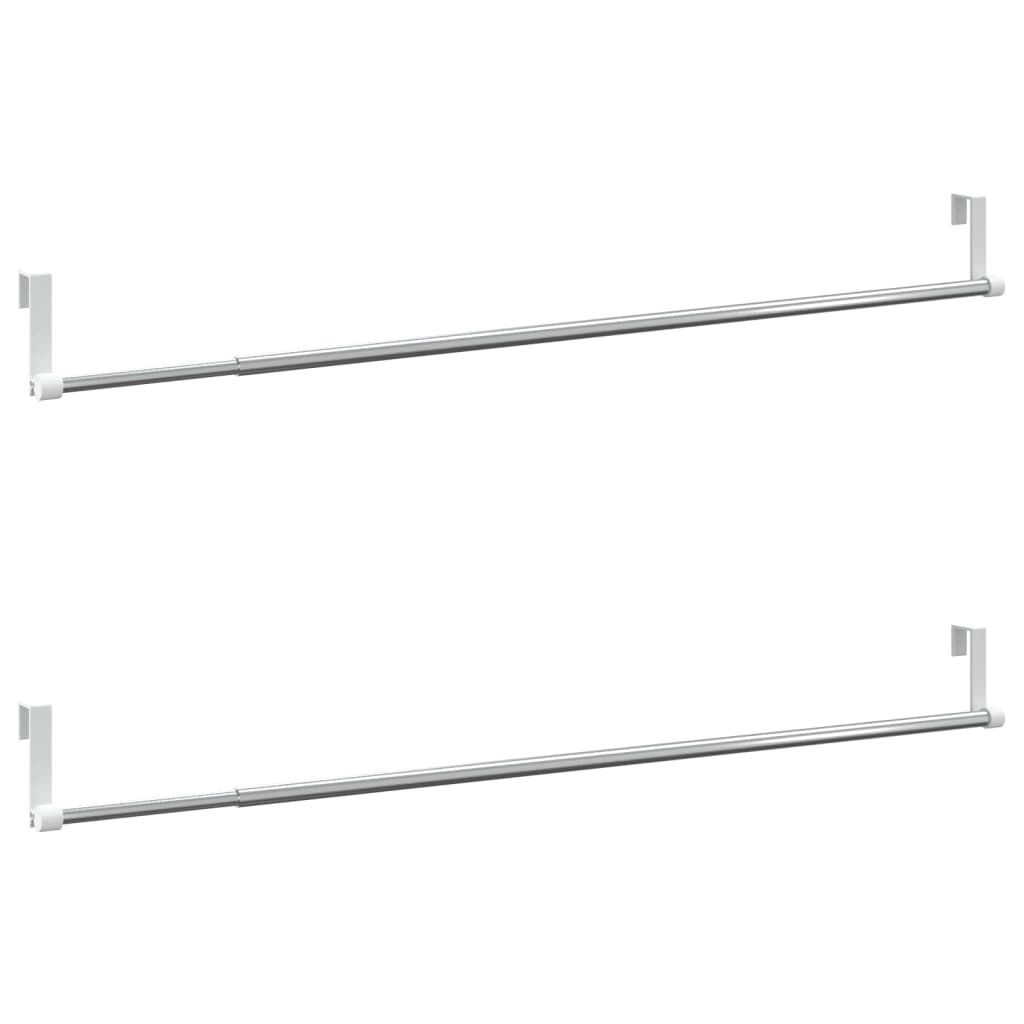 Rails de rideaux Vidaxl 2 pcs 60-105 cm en aluminium blanc et argent de couleur