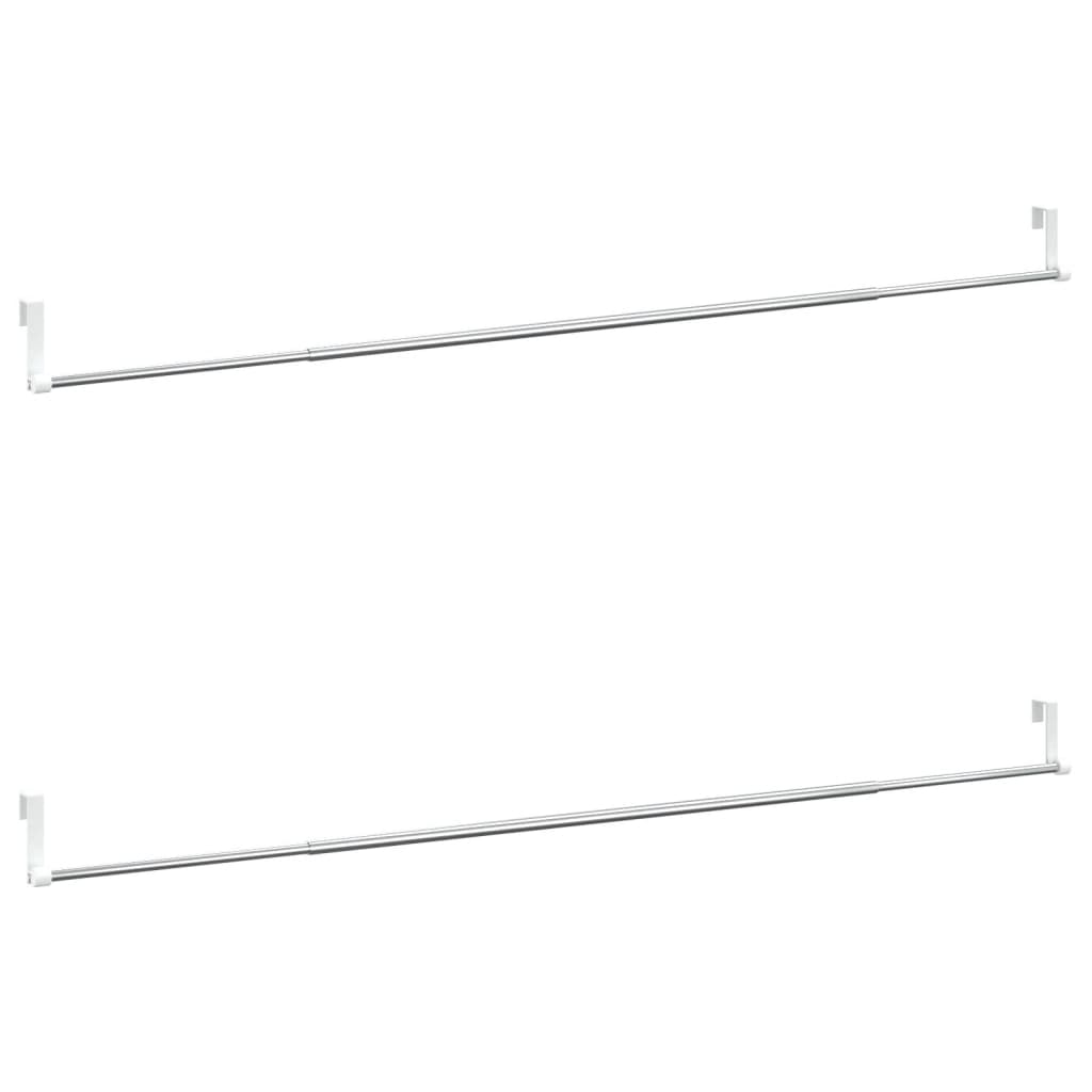 Rails de rideaux Vidaxl 2 pcs 90-135 cm en aluminium blanc et argent de couleur