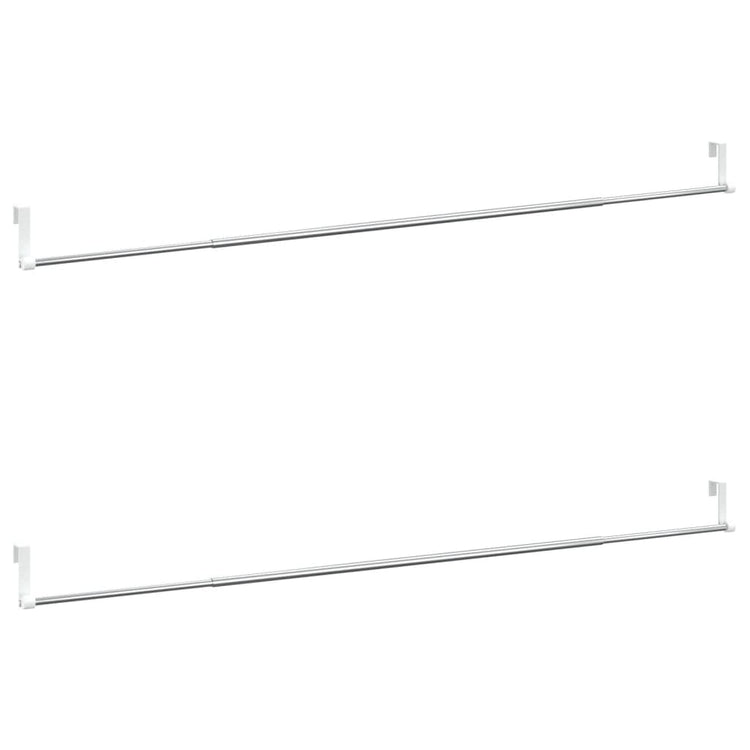 Rails de rideaux Vidaxl 2 pcs 90-135 cm en aluminium blanc et argent de couleur