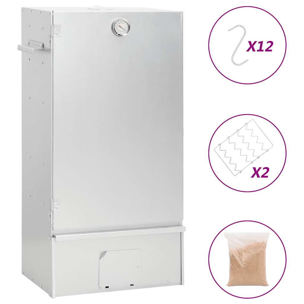 Vidaxl BBQ fumant four avec copeaux de bois 44.5x29x83 cm en acier