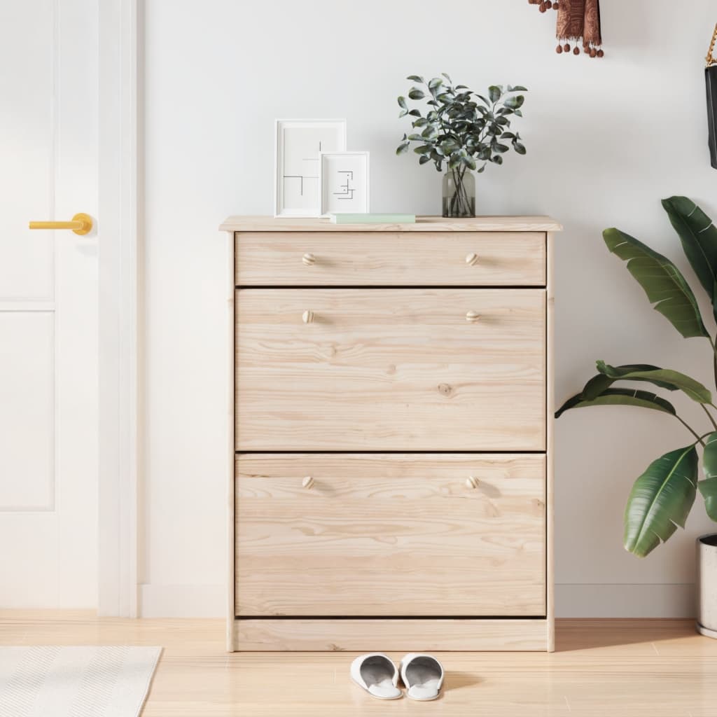 Armoire à chaussures Vidaxl Alta 77x35x96 cm Pine solide