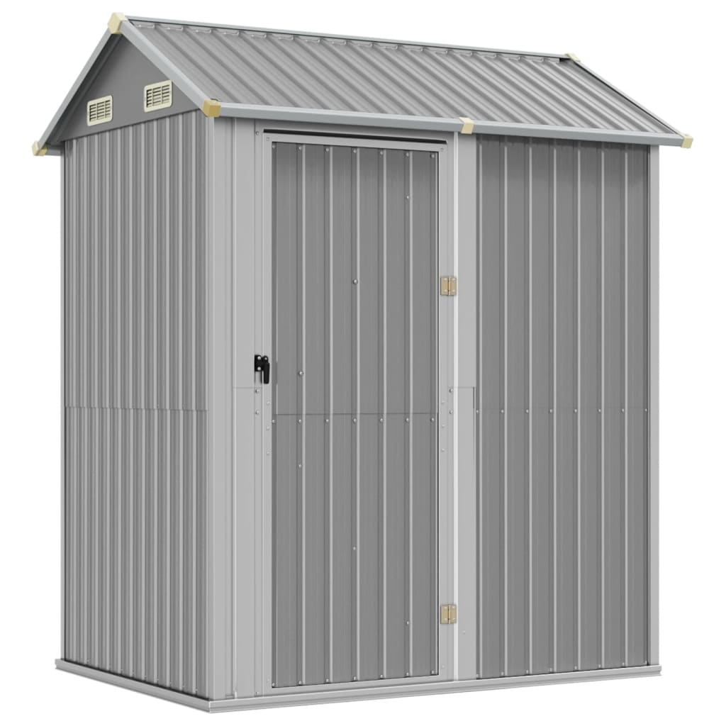 SHED JARDIN VIDAXL 192x152.5x237 cm Gray clair en acier galvanisé