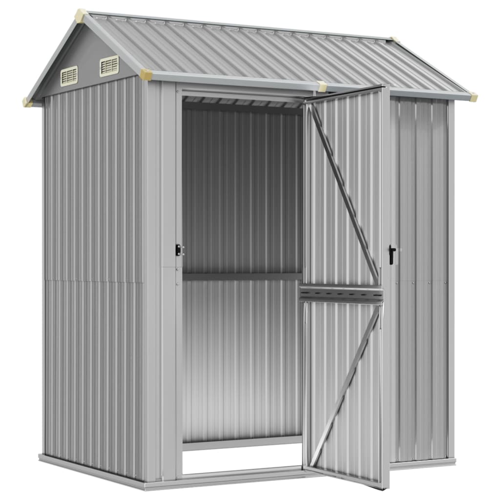 SHED JARDIN VIDAXL 192x152.5x237 cm Gray clair en acier galvanisé