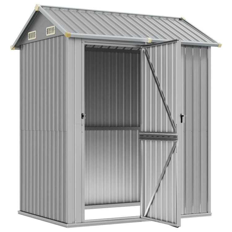 SHED JARDIN VIDAXL 192x152.5x237 cm Gray clair en acier galvanisé