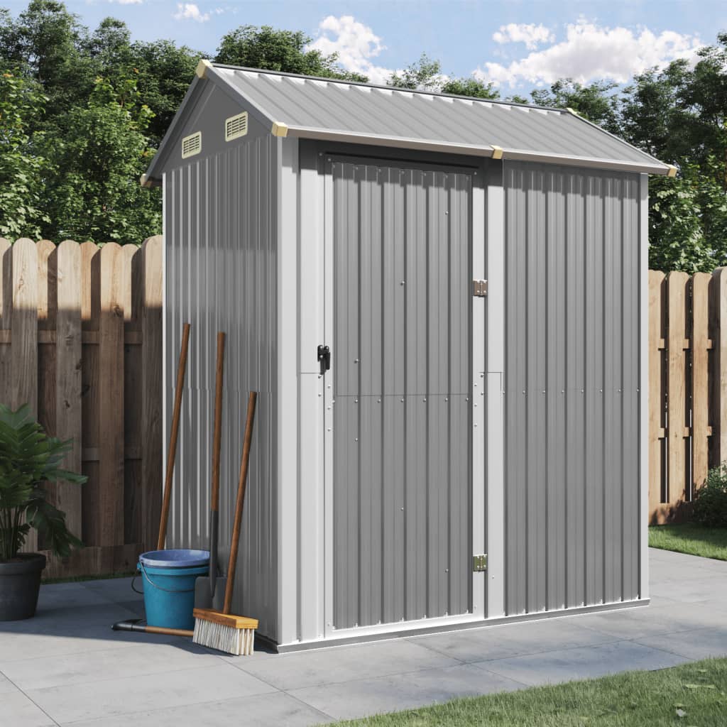 SHED JARDIN VIDAXL 192x152.5x237 cm Gray clair en acier galvanisé