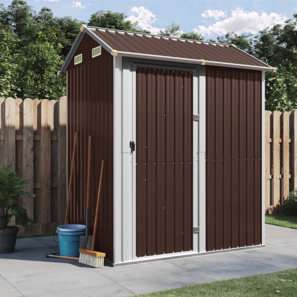 SHED JARDINE VIDAXL 192X152.5X237 CM GALVANISED BRUN-BRAUNE