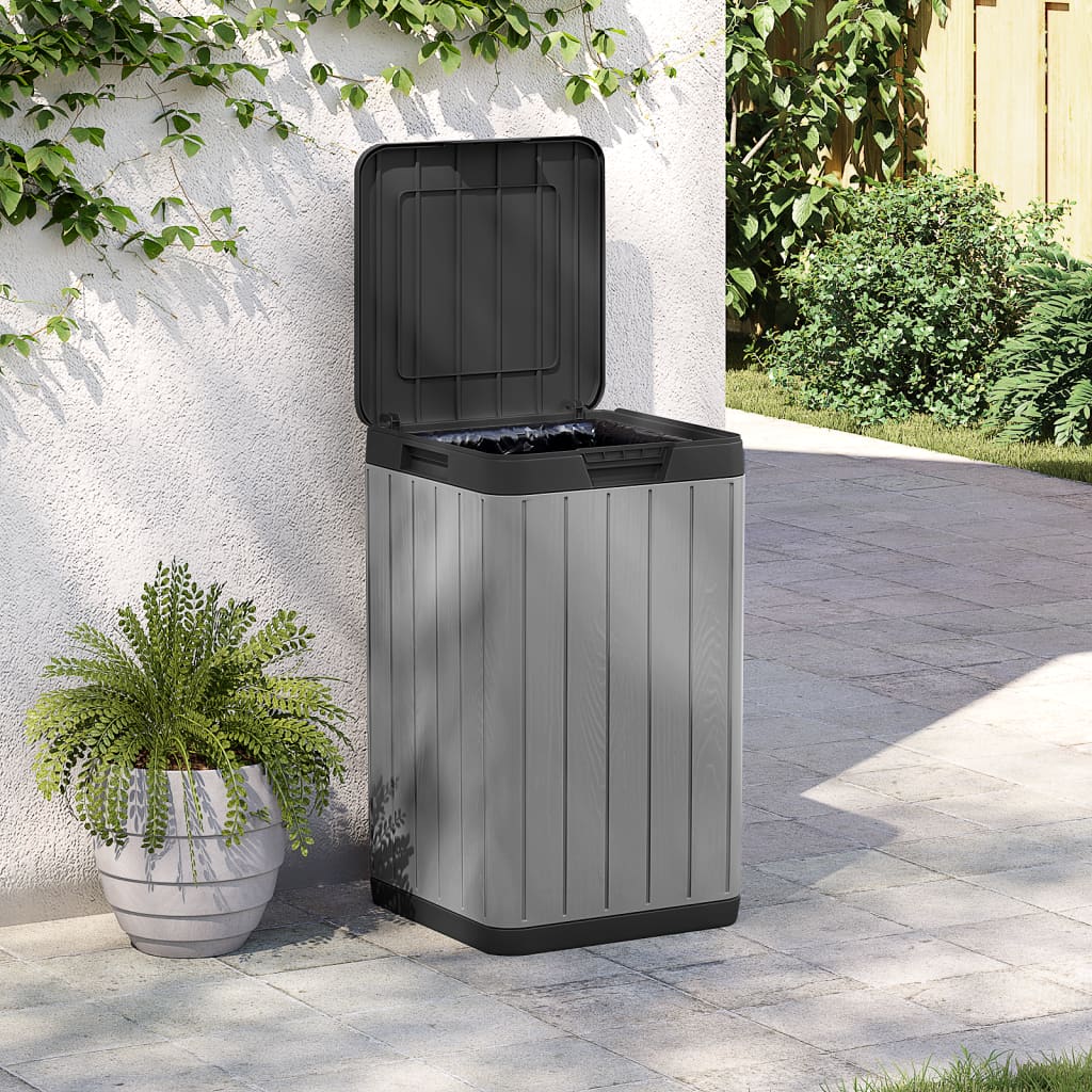 Vidaxl Garden Waste Bin 38x38x65 cm Gray en polypropène