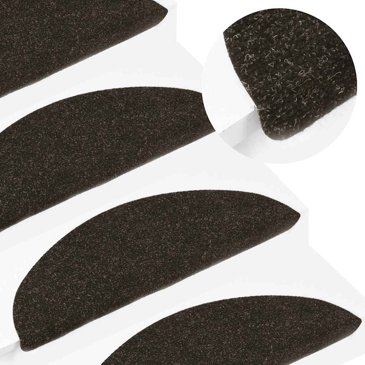 Vidaxl Stair tapis auto-adhésifs 10 st 56x17x3 cm anthracite -colored