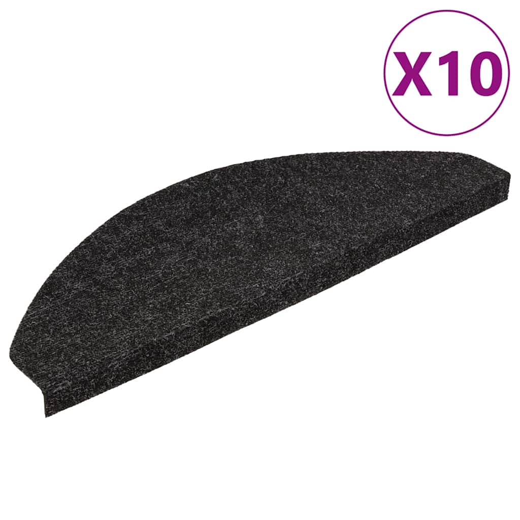 Vidaxl Stair tapis auto-adhésifs 10 pcs 65x22.5x3,5 cm anthracite -colored