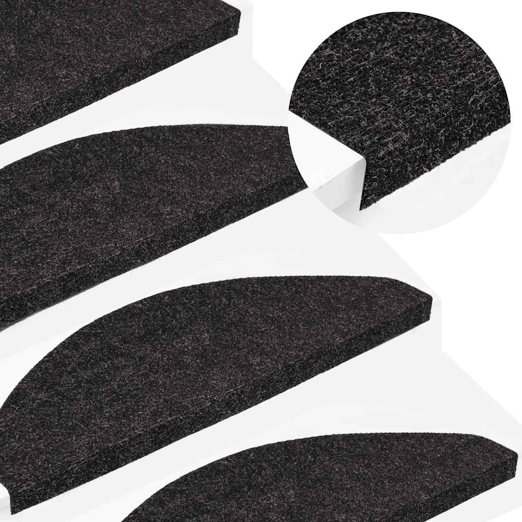 Vidaxl Stair tapis auto-adhésifs 10 pcs 65x22.5x3,5 cm anthracite -colored