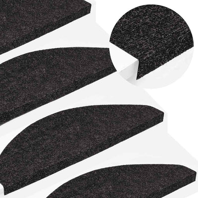 Vidaxl Stair tapis auto-adhésifs 10 pcs 65x22.5x3,5 cm anthracite -colored