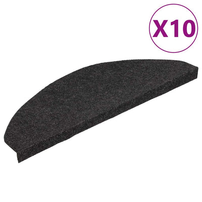 Vidaxl Mats d'escalier auto-adhésifs 10 st 65x22.5x3,5 cm noir