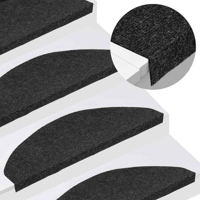 Vidaxl Mats d'escalier auto-adhésifs 10 st 65x22.5x3,5 cm noir