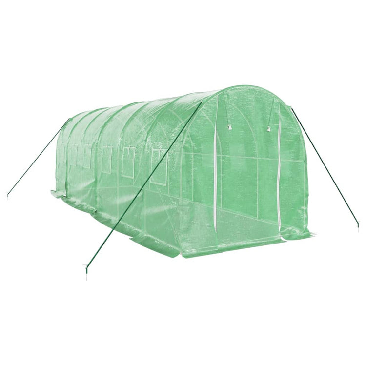 Vidaxl tuinkas avec cadre en acier 12 m² 6x2x2 m vert