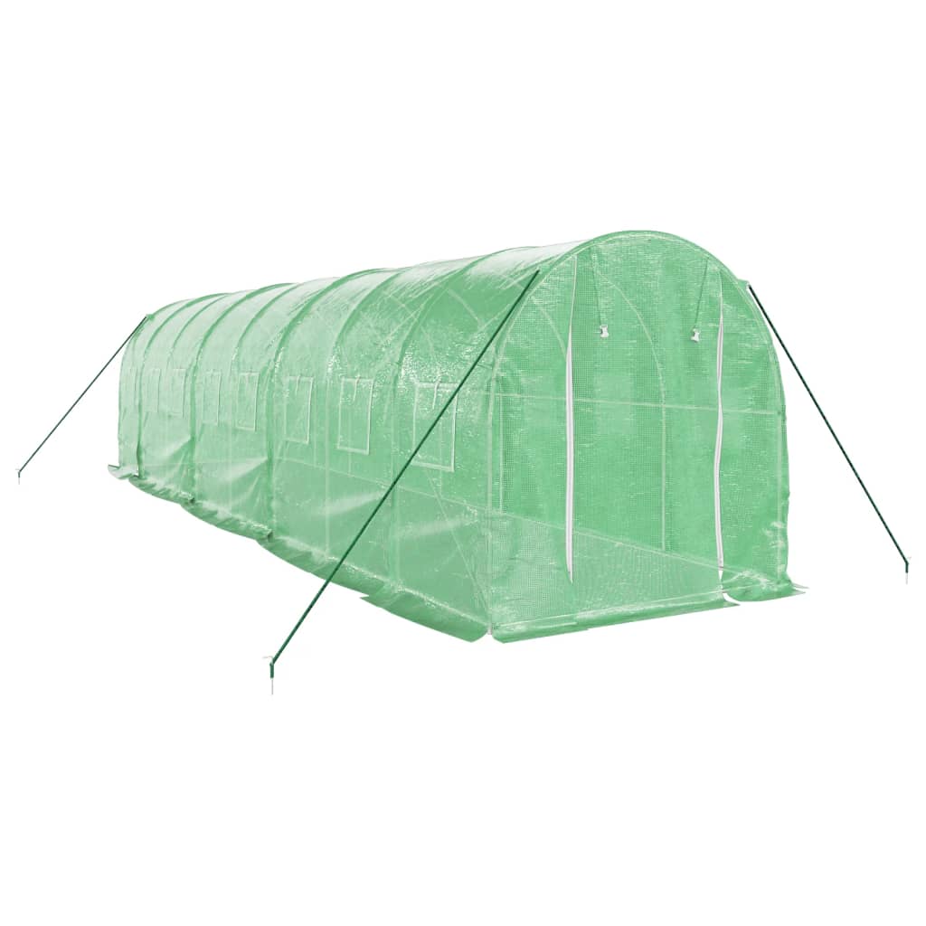 Vidaxl tuinkas avec cadre en acier 16 m² 8x2x2 m vert