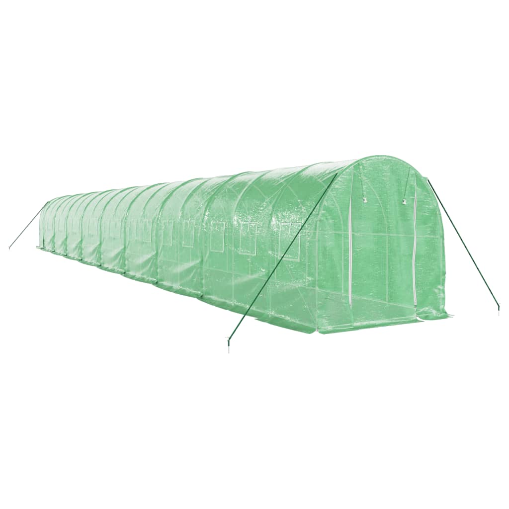 Vidaxl tuinkas avec cadre en acier 36 m² 18x2x2 m vert