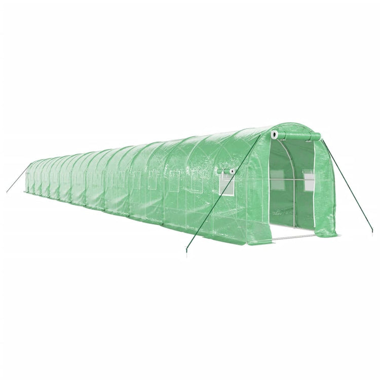 Vidaxl tuinkas avec cadre en acier 44 m² 22x2x2 m vert