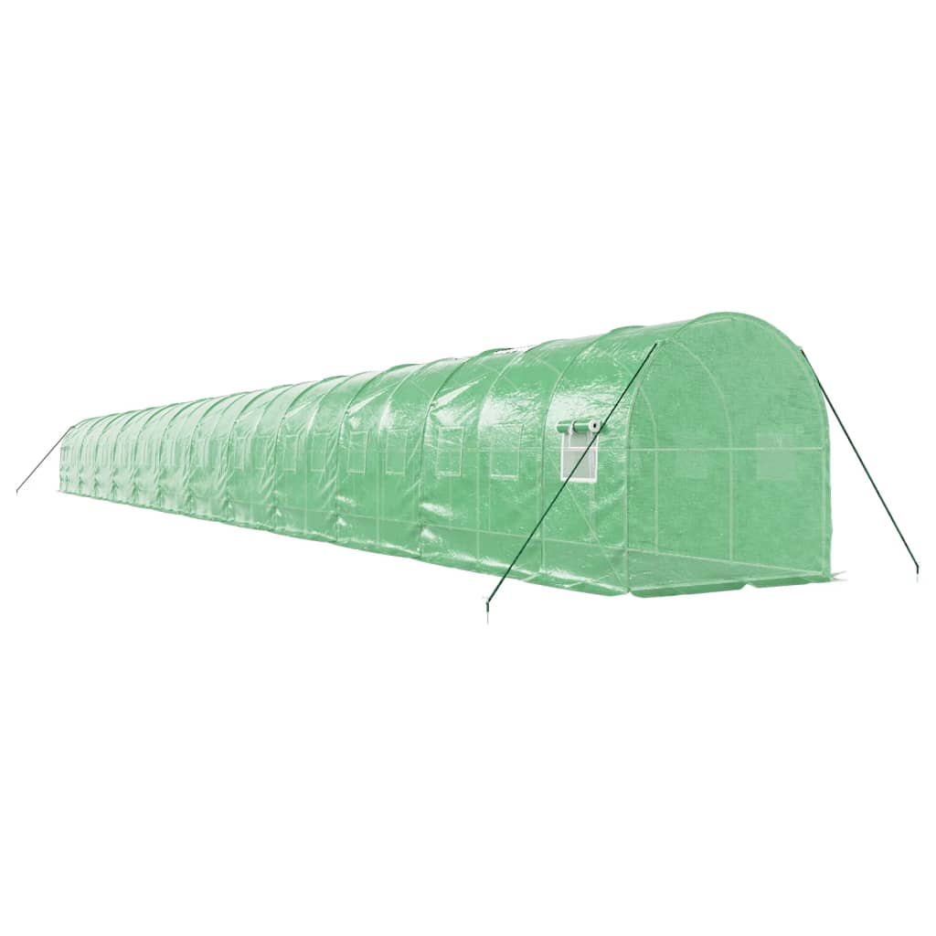 Vidaxl tuinkas avec cadre en acier 48 m² 24x2x2 m vert