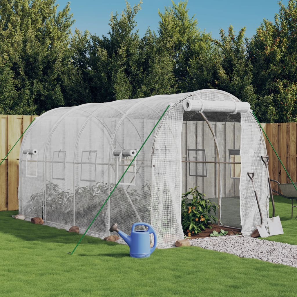 Vidaxl tuinkas avec cadre en acier 8 m² 4x2x2 m