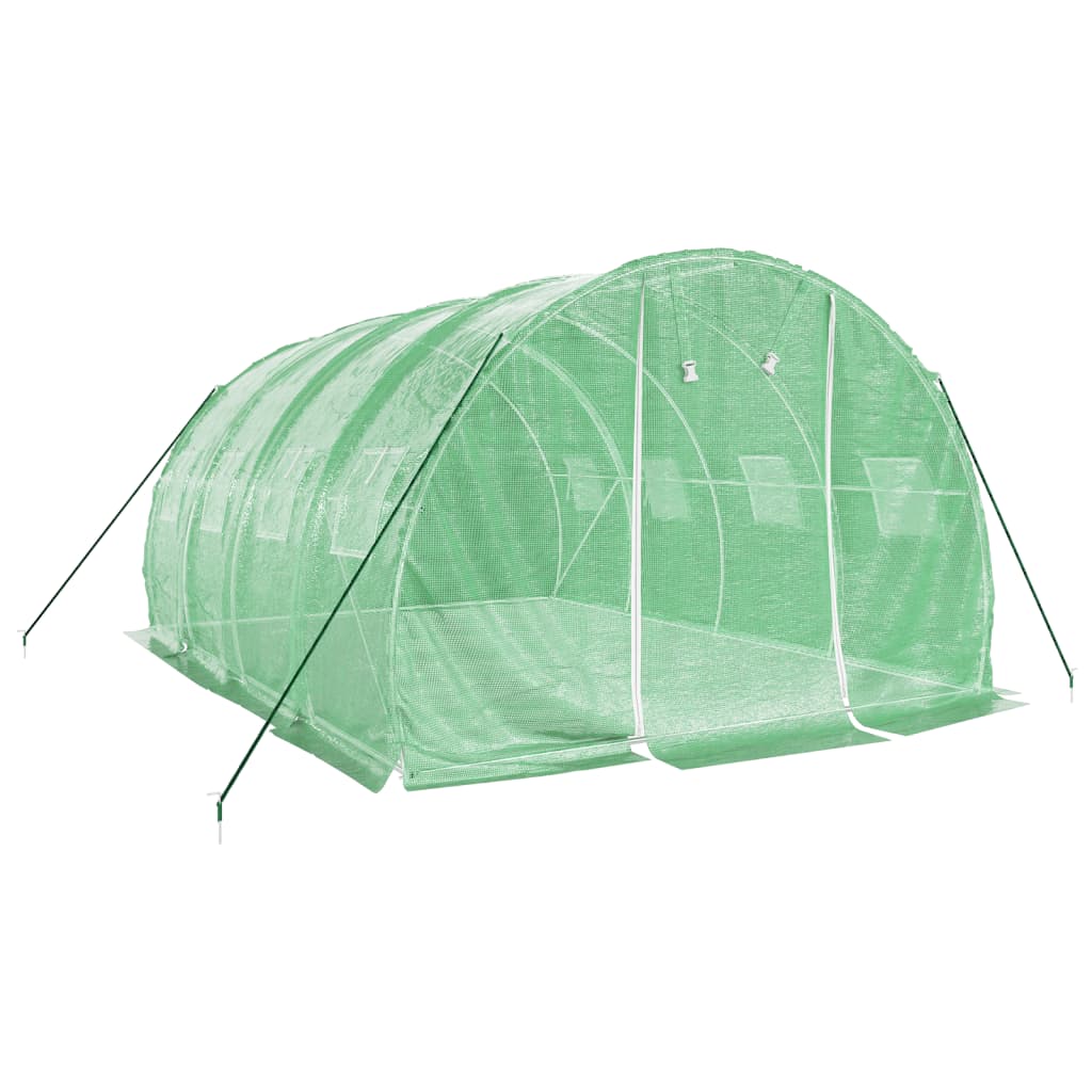 Vidaxl tuinkas avec cadre en acier 12 m² 4x3x2 m vert