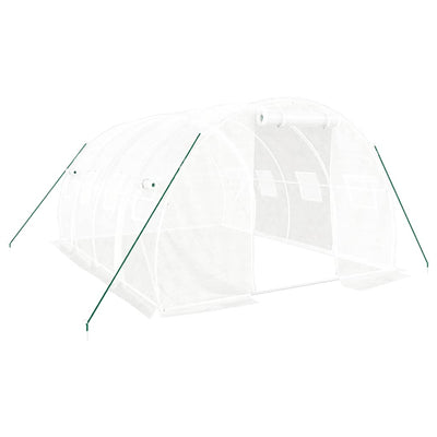 Serre Vidaxxl avec structure en acier blanc 12 m² 4x3x2 m