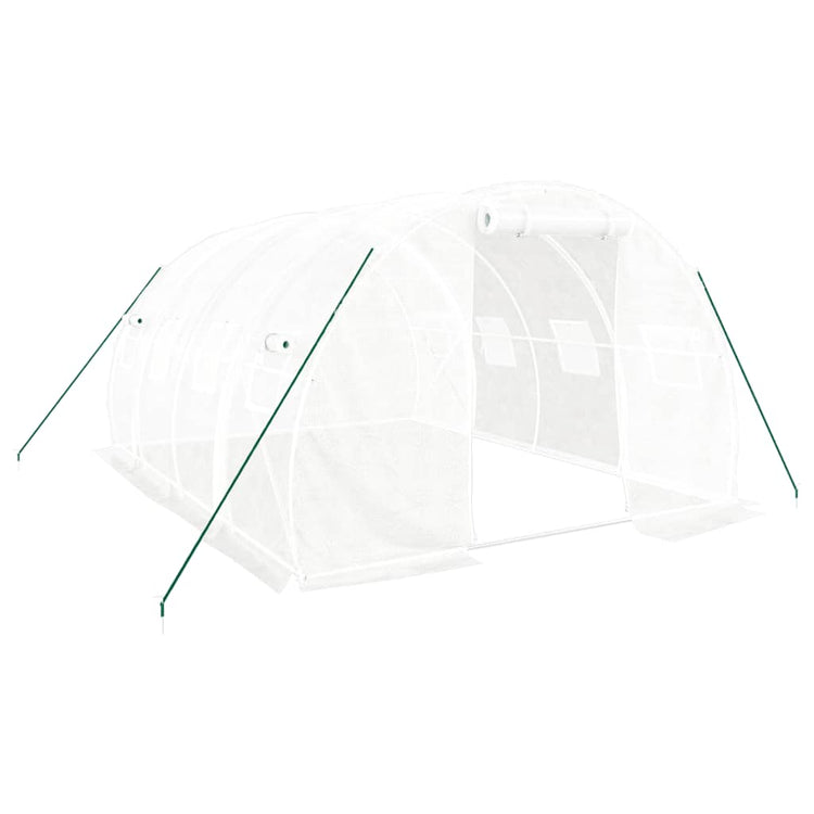 Serre Vidaxxl avec structure en acier blanc 12 m² 4x3x2 m