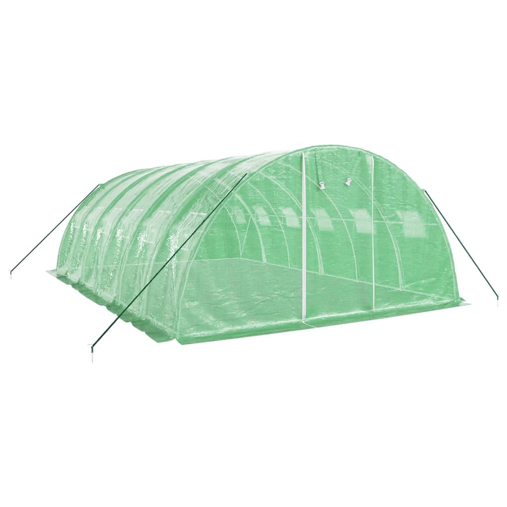 Vidaxl tuinkas avec cadre en acier 24 m² 6x4x2 m vert