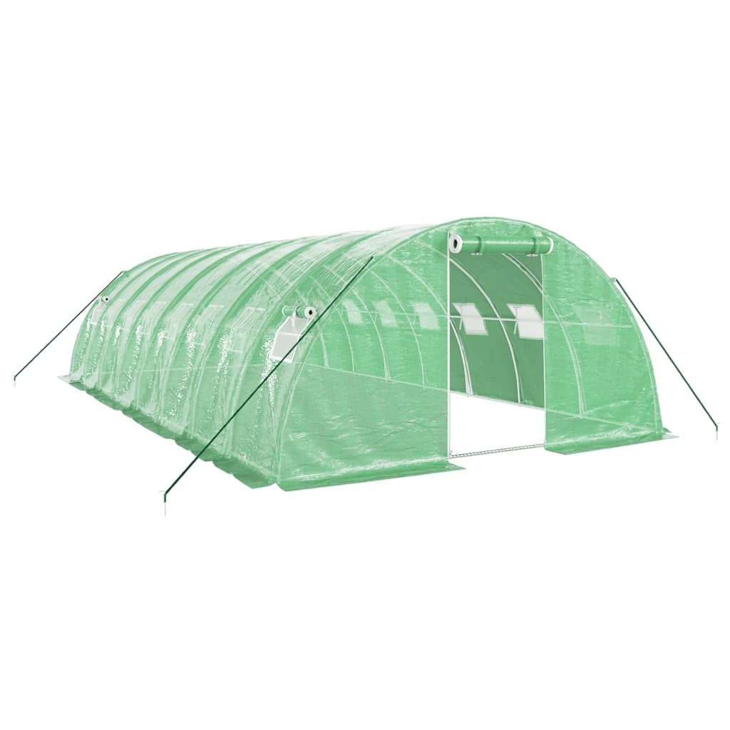 Vidaxl tuinkas avec cadre en acier 32 m² 8x4x2 m vert