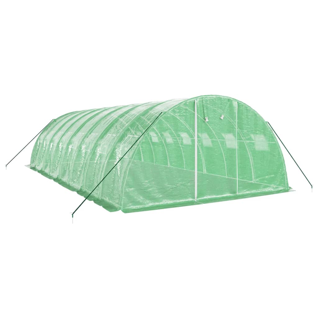 Vidaxl tuinkas avec cadre en acier 32 m² 8x4x2 m vert