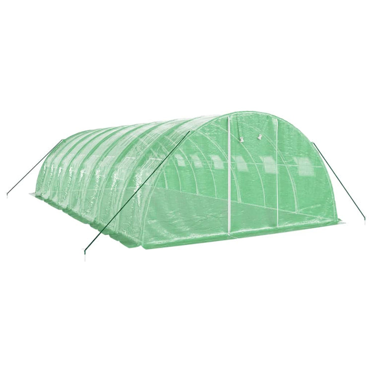 Vidaxl tuinkas avec cadre en acier 32 m² 8x4x2 m vert
