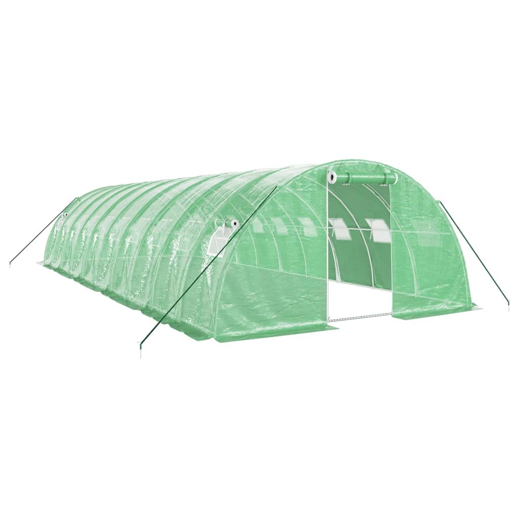 Vidaxl tuinkas avec cadre en acier 40 m² 10x4x2 m vert