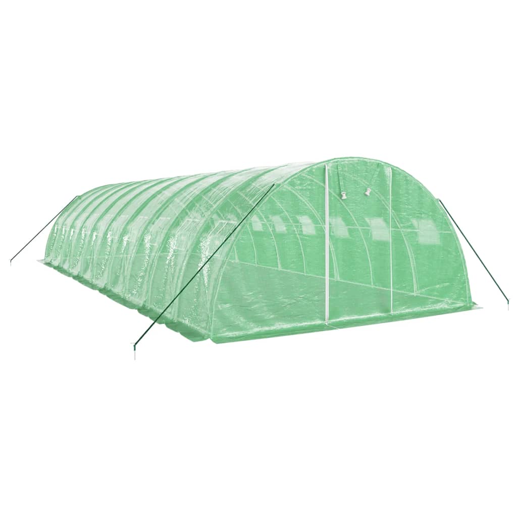 Vidaxl tuinkas avec cadre en acier 40 m² 10x4x2 m vert