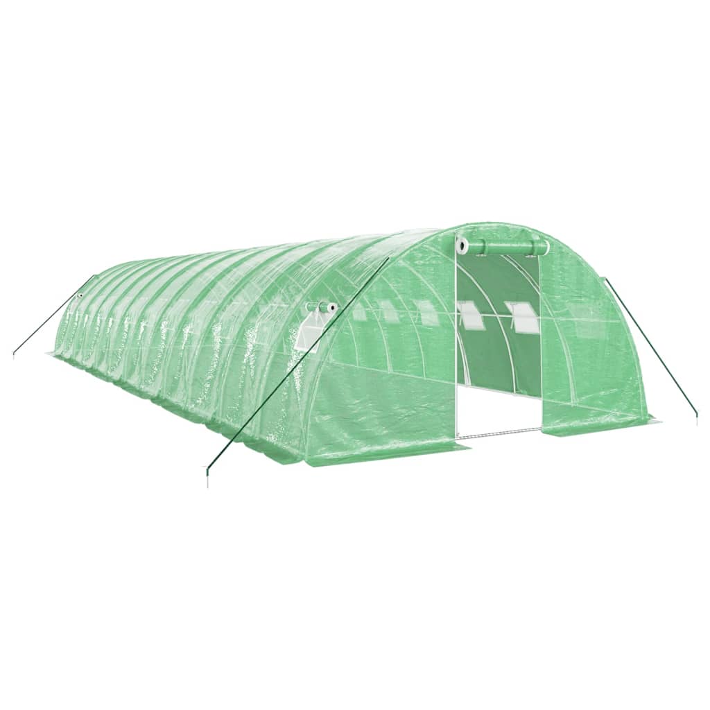 Vidaxl tuinkas avec cadre en acier 48 m² 12x4x2 m vert