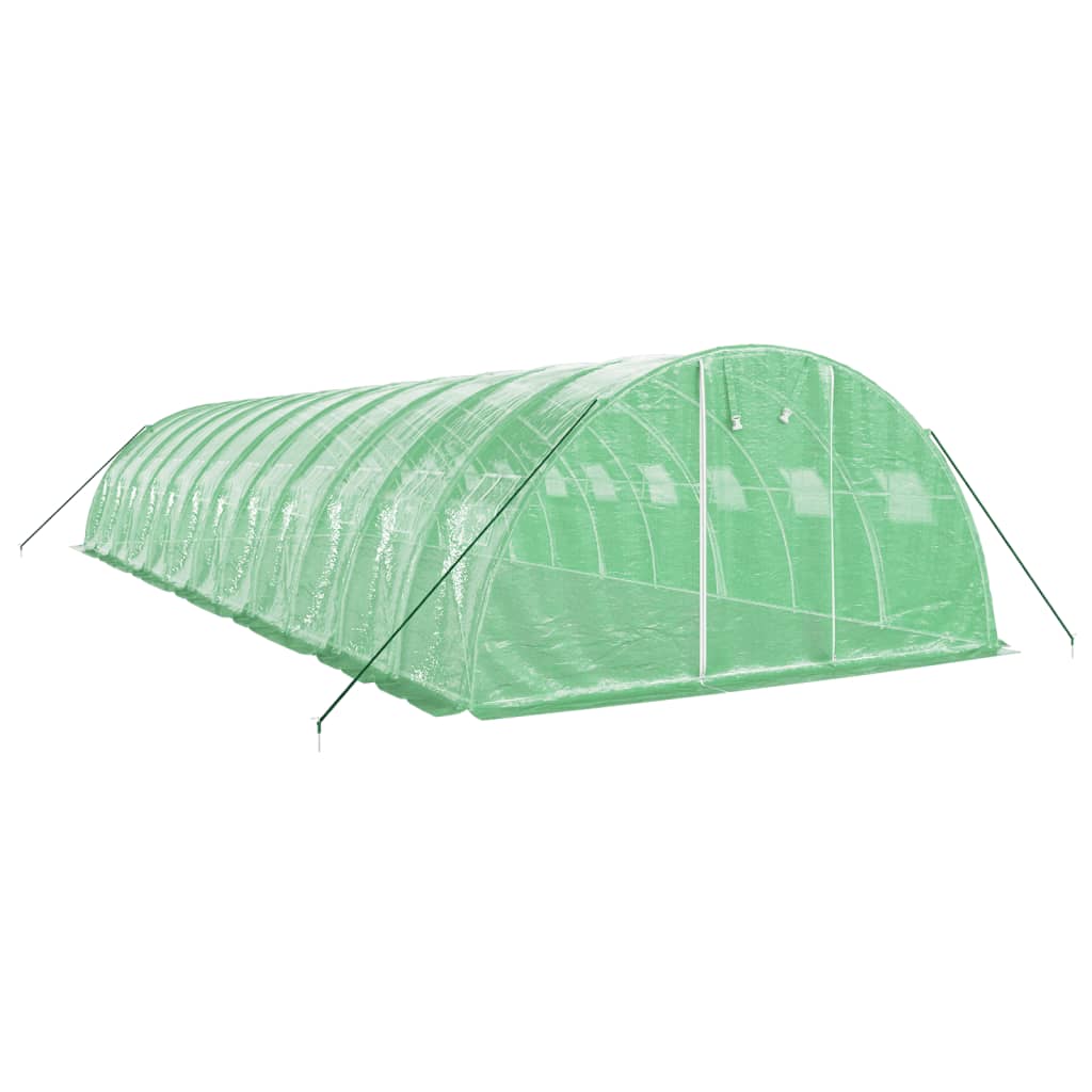 Vidaxl tuinkas avec cadre en acier 48 m² 12x4x2 m vert