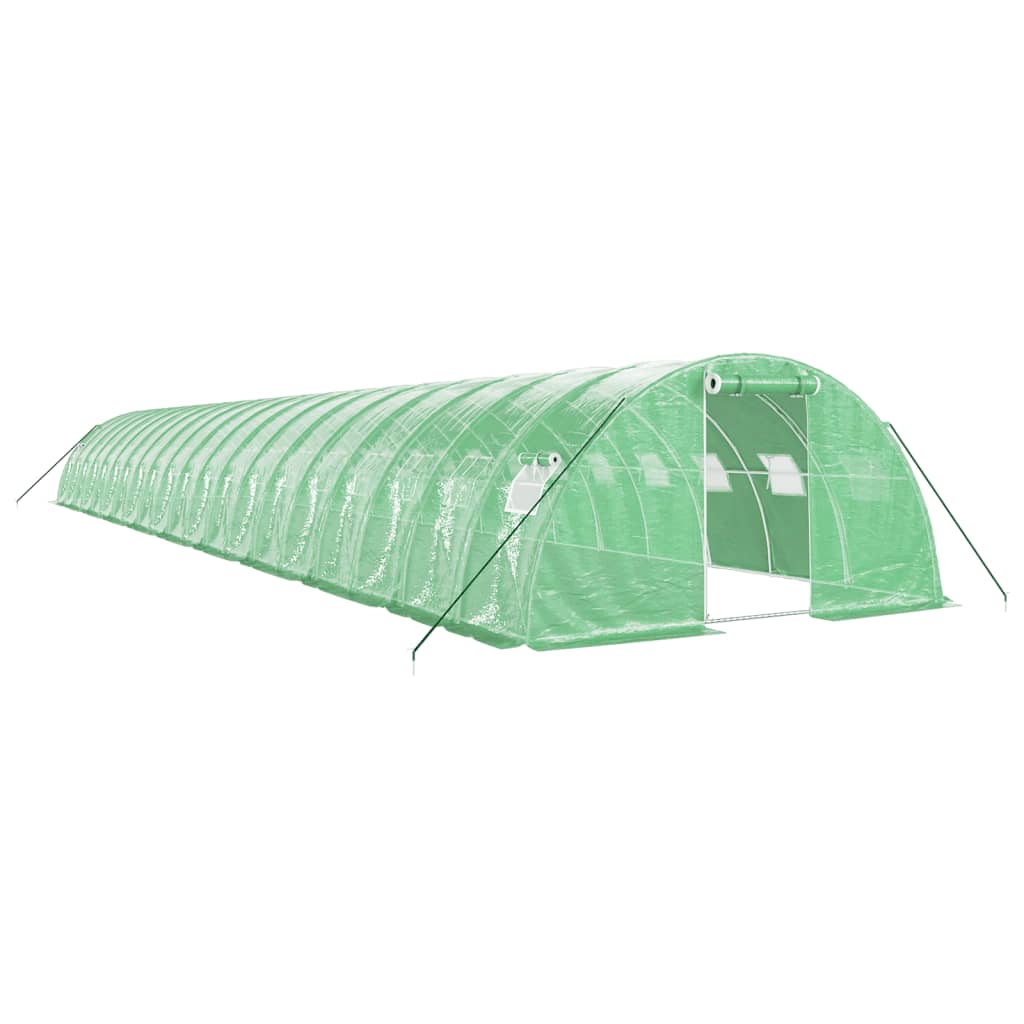 Vidaxl tuinkas avec cadre en acier 80 m² 20x4x2 m vert